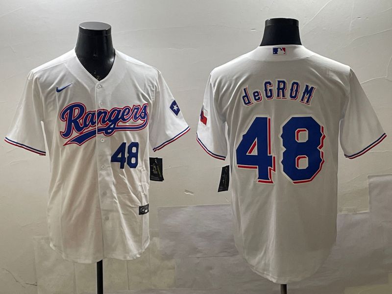 Men Texas Rangers #48 Degrom White Game 2025 Nike MLB Jersey style 4